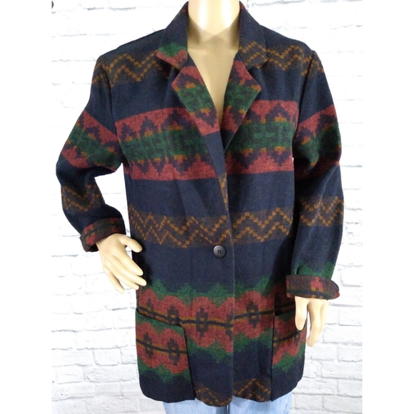 B.E Jackets & Blazers - Vintage 90s Wool Blend Southwestern Jacket